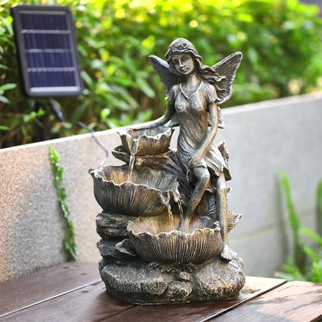 Solar Resin Garden Water Fountain Waterfall (1/5)
