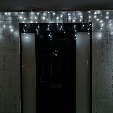 25m 1000 White LED Frosted Icicle Indoor Outdoor Christmas Lights with Timer
