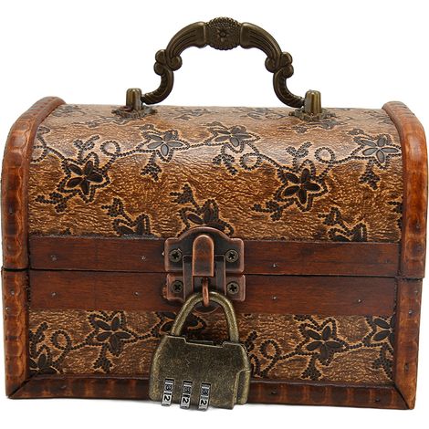 Boîte de Rangement Vintage en Bois pour Bijoux - Décoration Rétro Élégante pour la Maison (1/5)
