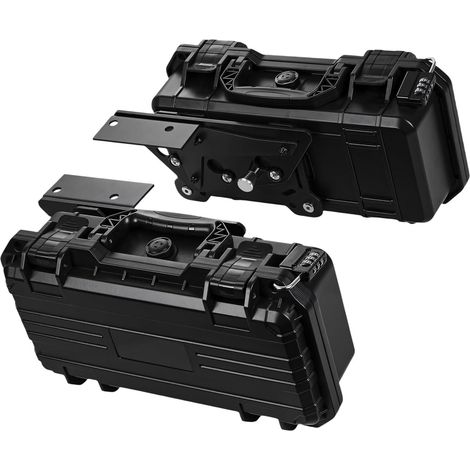 Mallette de rangement pour outils de, boîte de rangement à coque rigide noire avec extérieur structuré pour les articles de réparation, équipement de conduite quotidien, utilisation utilitaire (1/5)