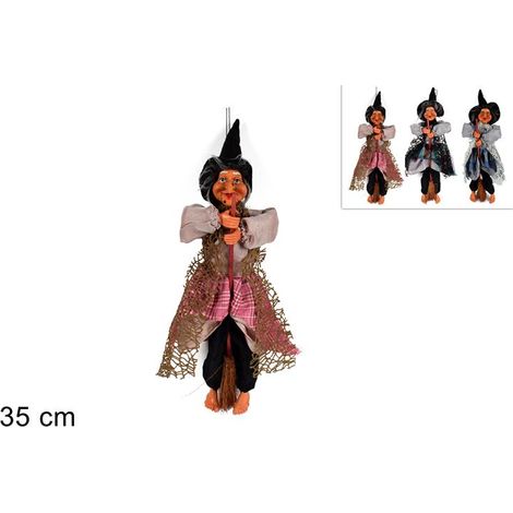 Decorazione Natale Befana da Appendere con Molla 35 cm 2 Decori