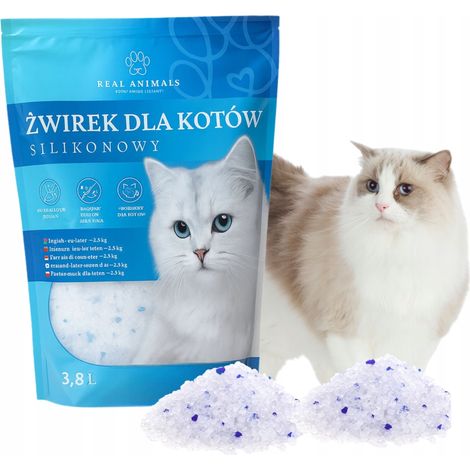 Silikon-Katzenstreu für die Katzentoilette, 1,5 kg, nicht klumpend, staubfrei, ergiebig, 3,8 l