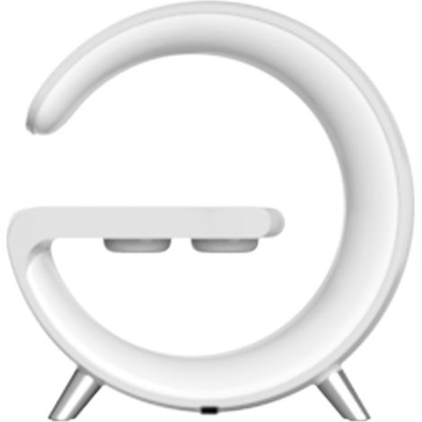 Lampe d'ambiance intelligente 15 W avec haut-parleur Bluetooth, chargeur sans fil et réveil - Prise UE