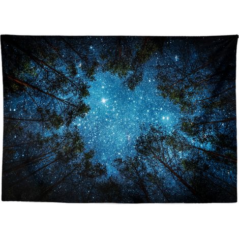 Tapiz Bosque Estrellado, Colgante de Pared Psicodélico, Manta de Playa con Árbol para Dormitorio, Sala de Estar, Habitación de Residencia Estudiantil, Decoración de Pared, 150x130 cm, Una Pieza (1/5)