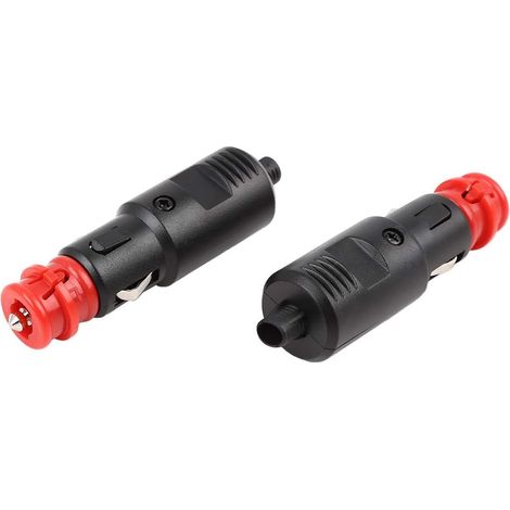 2 conectores macho de estilo europeo para encendedor de coche, sin soldadura, de 12 V/24 V, para cargador de coche.