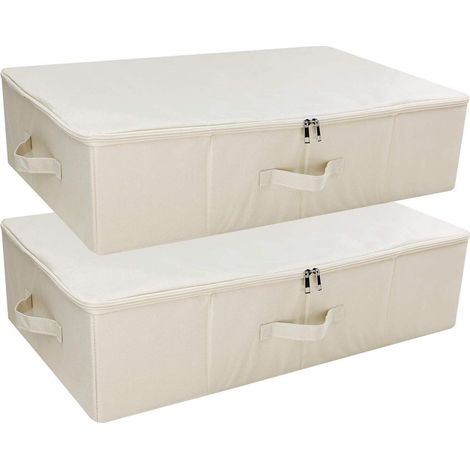 2er-Pack faltbare Aufbewahrungsboxen mit Deckel, staubdicht, unter dem Bett, 70x40x18cm (1/5)