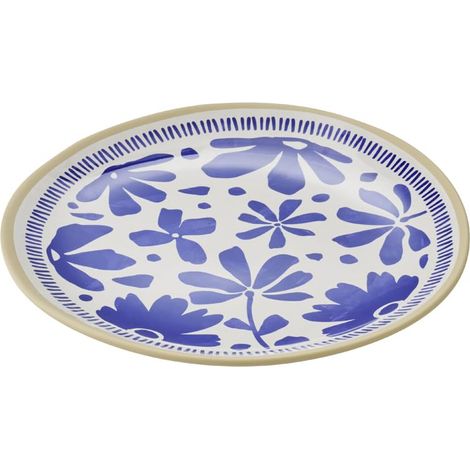 Assiette FLORYN - Mélamine bleu/blanc-beige, Ø 27 cm (1/5)