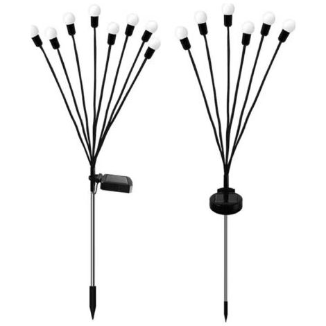 Lot de 2 lucioles solaires à 6 LED – Wasserdichte Glühwürmchenlichter für den Garten, Weg, Landschaft, Außenbereich – Warmweißes Licht [Energieeffizienzklasse A+++] (1/5)