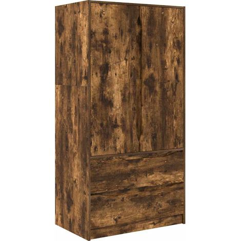Maison Exclusive - Kleiderschrank mit Tür Geräucherte Eiche 79,5