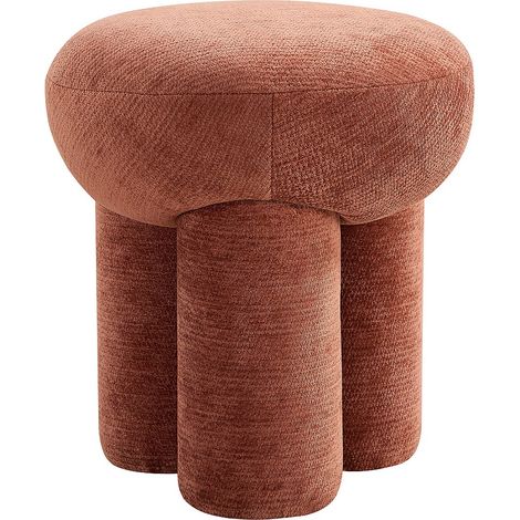 Pouf in tessuto ciniglia terracotta - KUMBODA