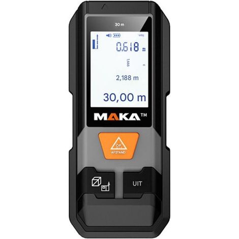 Télémètre Laser - Portée 30 M - Mesure Distance Surface Volume - IP54 Antipoussière Et Résistant Aux Éclaboussures - Boîtier En Plastique - 90 X 38 X 23 Mm - 1 Pièce