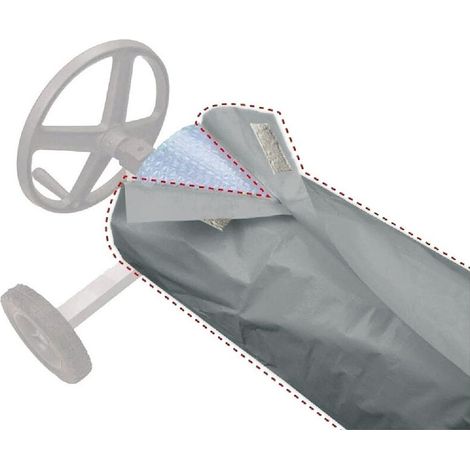 Rouleau de protection pour piscine, enrouleur, couverture imperméable, couverture pour piscine, couverture 490 x 96 cm (H x P) (gris) (1/5)