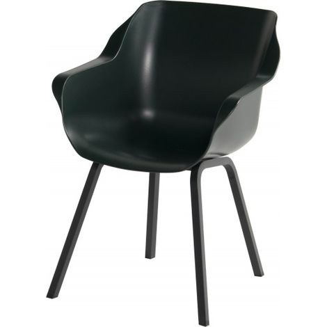 CHALET & JARDIN Lot de 2 chaises Sophie Element Armchair en résine - pieds en aluminium - Vert Forêt (1/5)