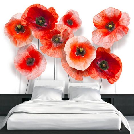Papier peint neuf coquelicots - 150 x 105 cm (1/4)