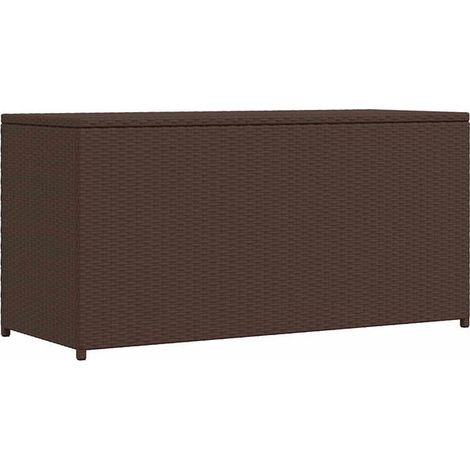 Coffre de jardin marron, 120 x 50 x 60 cm, résine tressée (1/5)