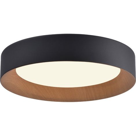 Plafón de techo LED "Lili" (48W 3000K 2650lm) – Negro/Madera (1/5)