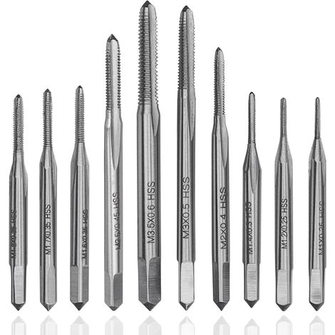 Jeu de 10 Mini Tarauds Métriques HSS   Tarauds pour Micro Taraudage, Filetage Précis pour Bricolage et Réparations (1/5)