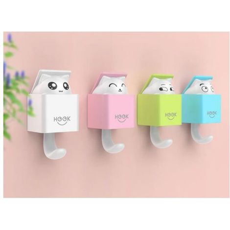 Crochet Adhésif - Enfant - Porte Serviette - 4 Pcs - Design Animal - Charge 2 5 kg (1/4)