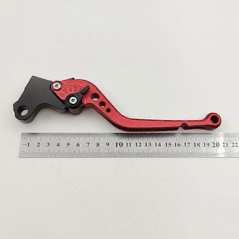 Compatible avec Honda CG125 Pearl River et Honda Wuyang New Continent 150 : frein à tambour avant, poignée de klaxon réglable en alliage (tige longue rouge). (1/5)