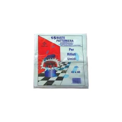 SACCO PATTUMIERA BIODEGRADABILE PER RIFIUTI UMIDI PZ.15 - cm.43x48 gr.175