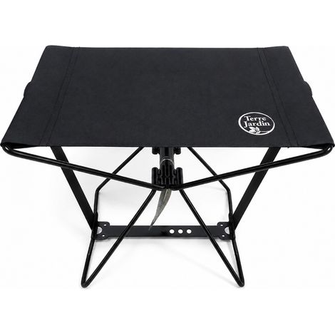 Mini Tabouret de Poche Pliant Noir 100 kg Acier 6 mm Toile Oxford 600D Camping Pêche (1/3)
