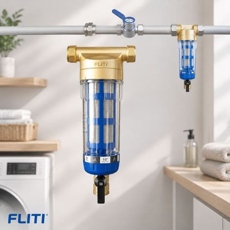 Filtre à sédiments réutilisable - Filtre réutilisable - Préfiltre à eau - Filtre à sédiments - Préfiltre micron - Accessoire purificateur d'eau - Pour tuyau d'eau de puits - Filtre à sédiments( 1/2") (1/5)