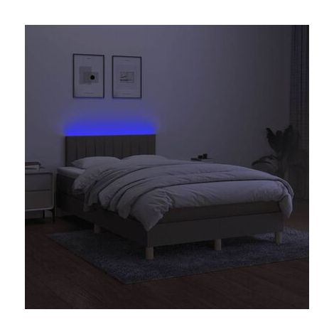 Sommier Snowco, matelas, éclairage LED, taupe, 120 × 190 cm, tissu, tissu doux et respirant, éclairage led d’ambiance, pour chambre, décor moderne, facile à assembler (1/5)