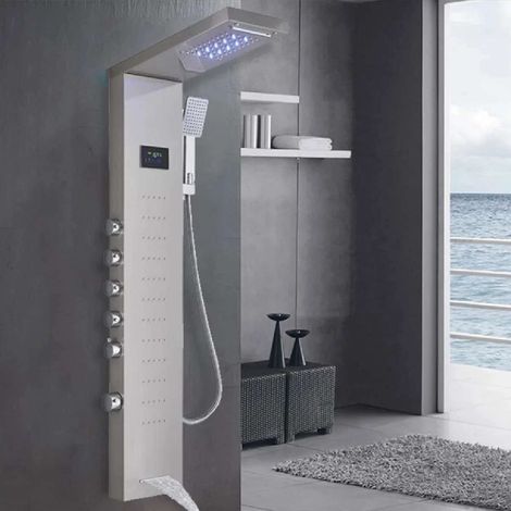 Panneau de douche hydromassant led gris, Oracle (1/4)
