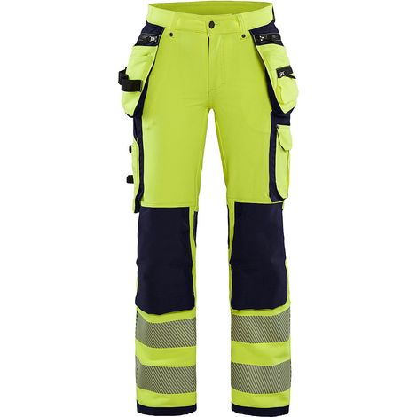 Pantalon de travail haute visibilité stretch 4D femme 7197 - Jaune fluo/Marine XL - FR(48) - SE(C46) - Standards