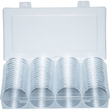 Capsule Pour Pièce De Monnaie - Diamètre Externe 45 7 Mm - Hauteur 5 6 Mm - Pour Pièces Jusqu'à 41 Mm - Boîte De Rangement Incluse - Lot De 60 (1/5)