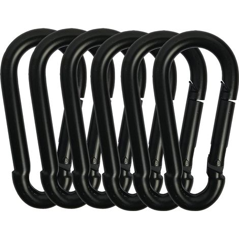 Mousqueton Robuste en Acier pour Camping, randonnée, hamac,100mm,6pcs,pour animaux de compagnie, les cordes attachées