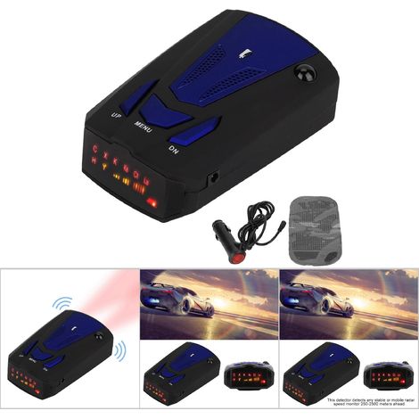 Détecteur de Radar Laser V7 GPS 16 Bandes - Alerte Vocale 360° pour Sécurité Routière (Bleu) (1/4)