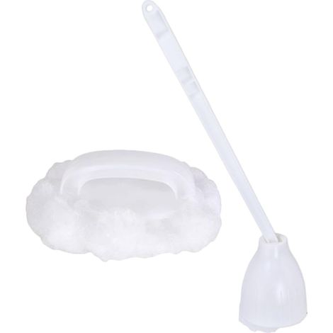 Brosse WC, blanc, nylon/ABS, pour cuvette et sous le rebord (1/5)