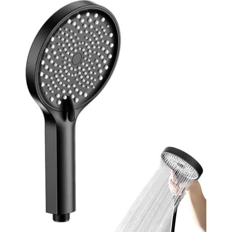 Pommeau de douche noir, douchette à main avec pression d'eau réglable, pommeau de douche universel pour salle de bain, 3 modes de débit d'eau (1/5)