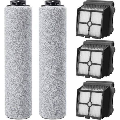 Pr 5 Pack Accessories for Tineco iFloor3 / Floor One S3 Wet and Dry Vacuum Cleaner Replacement Parts Contains 2 Brush Rolls and 3 HEPA Filters (1/4)