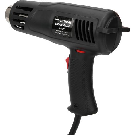 Pistolet à air chaud industriel à température réglable 2000 W (avec buse, prise standard européenne 250 V)