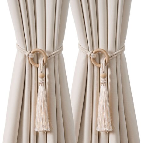JSSEVN-Embrasse Pour Rideaux Bohème Lot De 2 Attaches Franges Triangulaires Modes Pour Décoration Intérieure De Maison Bureau Salon Chambre (1/4)