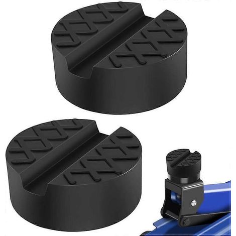 Lot de 2 protections universelles en caoutchouc rainuré pour cric et rails de châssis, diamètre 65 mm (2,56"). (1/4)
