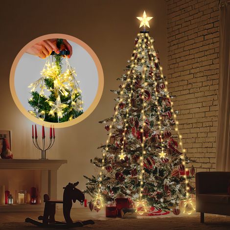 SWANEW Albero di Natale illuminazione esterna vetrina 250 LED albero di Natale luci bianco caldo (1/5)