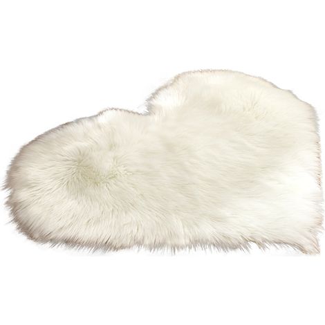 Tapis Shaggy - Imitation Peau De Mouton - En Polyester - Non Glissant - Pour Chambre À Coucher Salon - 30 x 40 cm (1/2)