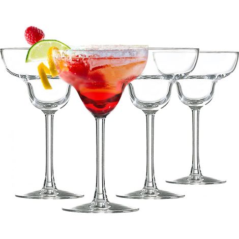 Verres À Margarita Set de 4 - Verres À Cocktail pour Margarita et Boissons Tropicales - Transparent - 250 ml (1/5)