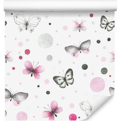 Papier peint papillons et pois pour salon et chambre 50x1000 cm (1/5)