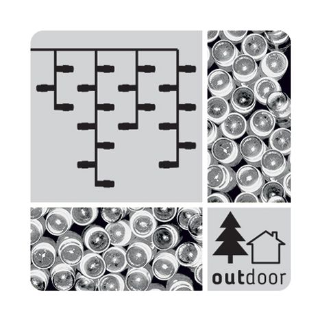 Tenda luminosa a ghiaccioli 200 LED - ghirlanda natalizia bianca per NATALE