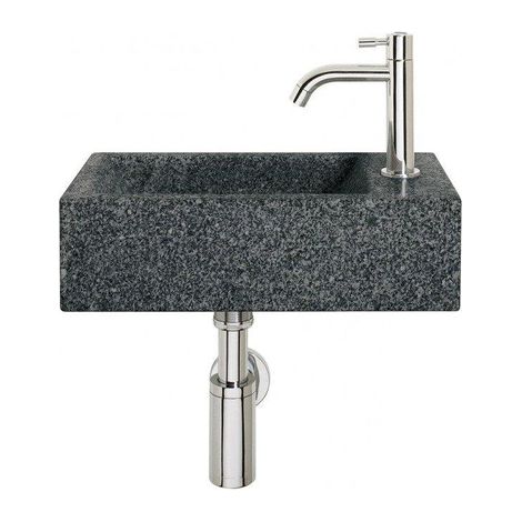 Differnz lave mains 40x11x23cm Pierre naturelle 1 trou pour robinet Bluestone