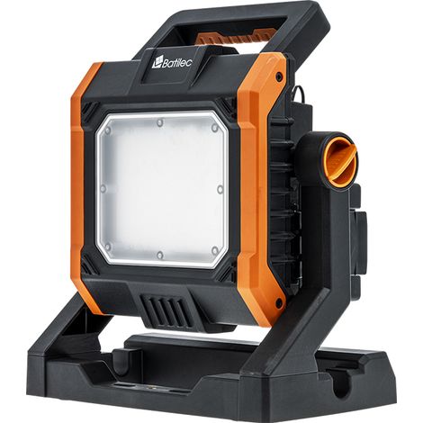 BATILEC Projecteur de chantier 4000lm + 5 adaptateurs 18-20V - AC/DC avec câble de 3m - Compatible batteries Black & Decker, Bosch, Dewalt, Makita, Metabo, Milwaukee, Stanley - IP65 (1/4)