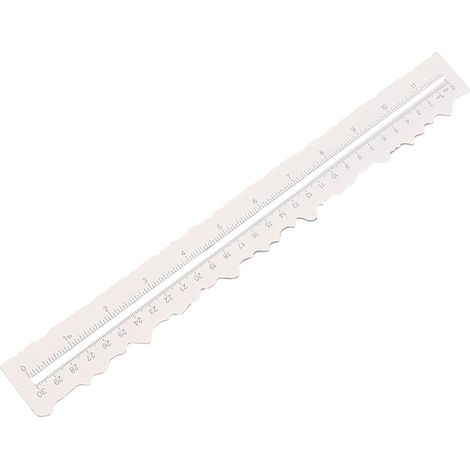 Règle crantée irrégulière, de rainage en métal, outil mesure bord (1/5)