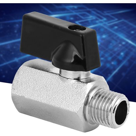 Lot de 2 mini vannes à bille pneumatiques en laiton pour sablage abrasif, accessoire pour compresseurs d'air, G1/4 po (1/5)