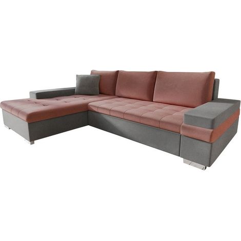 Sofá rinconero Comfivo Olivetum I, Magic Velvet 2217 + Magic Velvet 2258 + Magic Velvet 2217, Función de descanso, Almacenaje, 274x182x83cm, 0