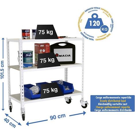 Simonrack Maderclick Mobile 3/400 scaffale bianco pratico