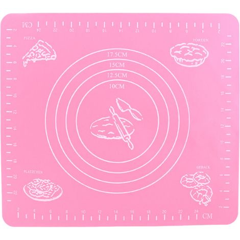 Tapis de cuisson en silicone gradué, idéal pour la préparation de biscuits, macarons et pâtes à pâtisserie. Dimensions : 50 x 40 cm. (1/5)